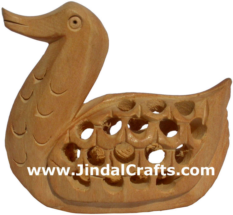 Kadam Wood Hand Carved Duck India Artifacts Arts