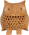 Kadam Wood Hand Carved Owl India Artifacts Arts