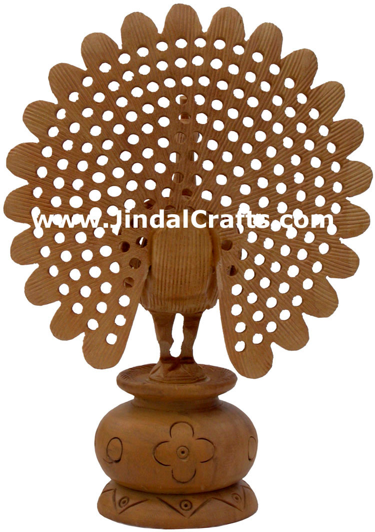 Wooden Peacock - Hand Carved Indian Carving Art