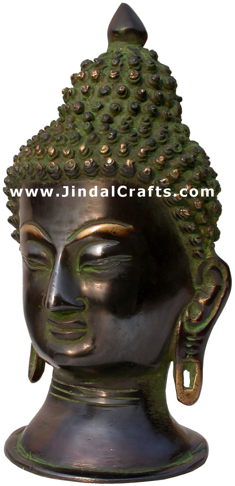 Brass Sculpture Antique Look Buddha Siddhartha Head