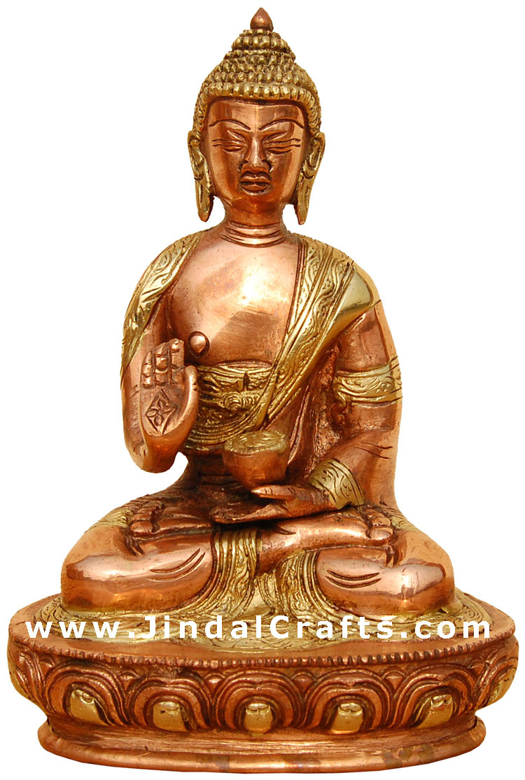 Brass Made Buddha Sculpture - Buddhism Artifacts India
