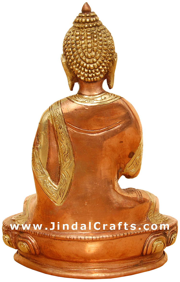 Brass Made Buddha Sculpture - Buddhism Artifacts India