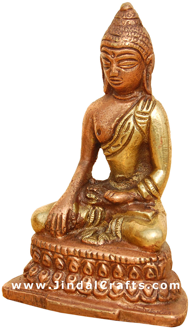 Brass Buddha Figure - Buddhism Artifact from India