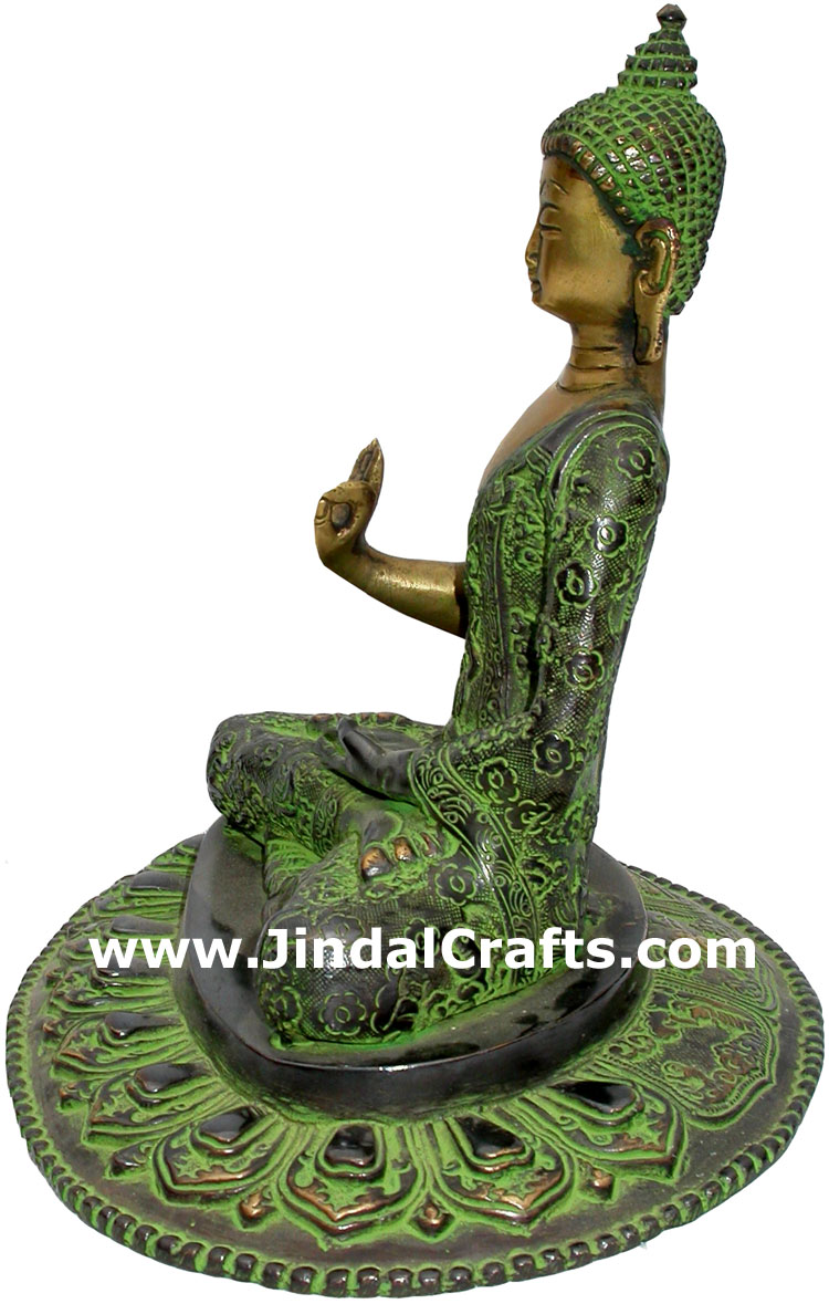 Antique Finish Buddha Siddhartha Statue Figure Tiebtan Sculpture from India Idol
