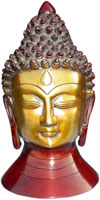 Buddha Head - Hand Carved Indian Art Craft Handicraft Home Decor Brass Figurine