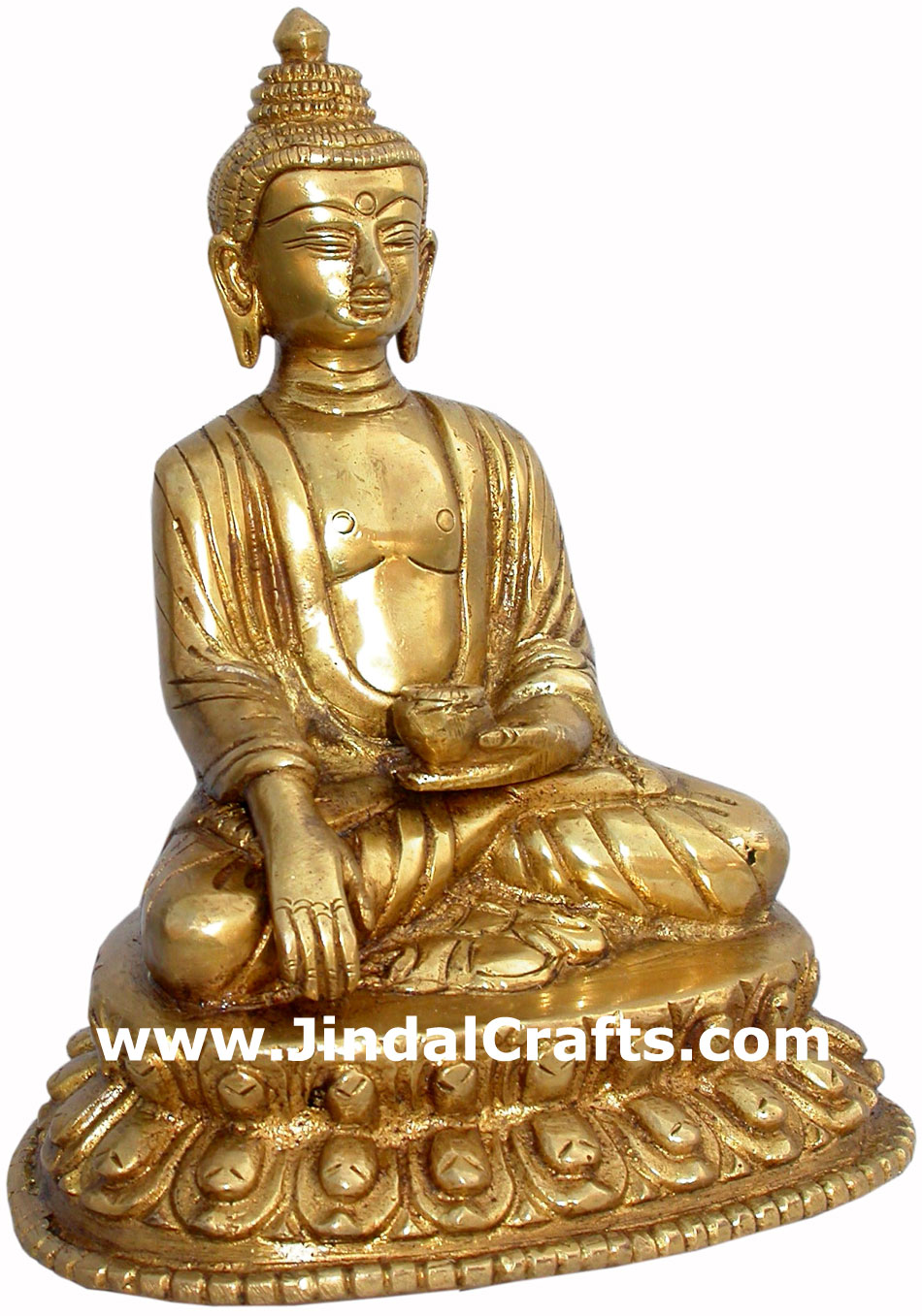 Buddha - Hand Carved Indian Art Craft Handicraft Home Decor Brass Figurine