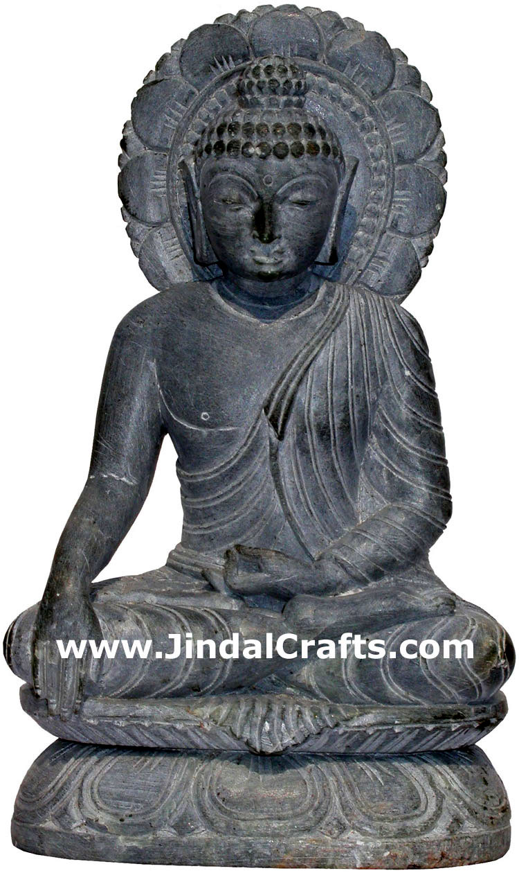 Lord Buddha Hand Carved Stone Indian Sculpture Artifact Figurine Idol Moorti Art