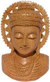 Wood Sculpture Handmade Buddha Bust Statuette India Art Handicrafts Buddhism Art