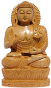 Masterpiece - Wood Handcarved Sculpture Buddha Statuette Indian Buddhism Crafts