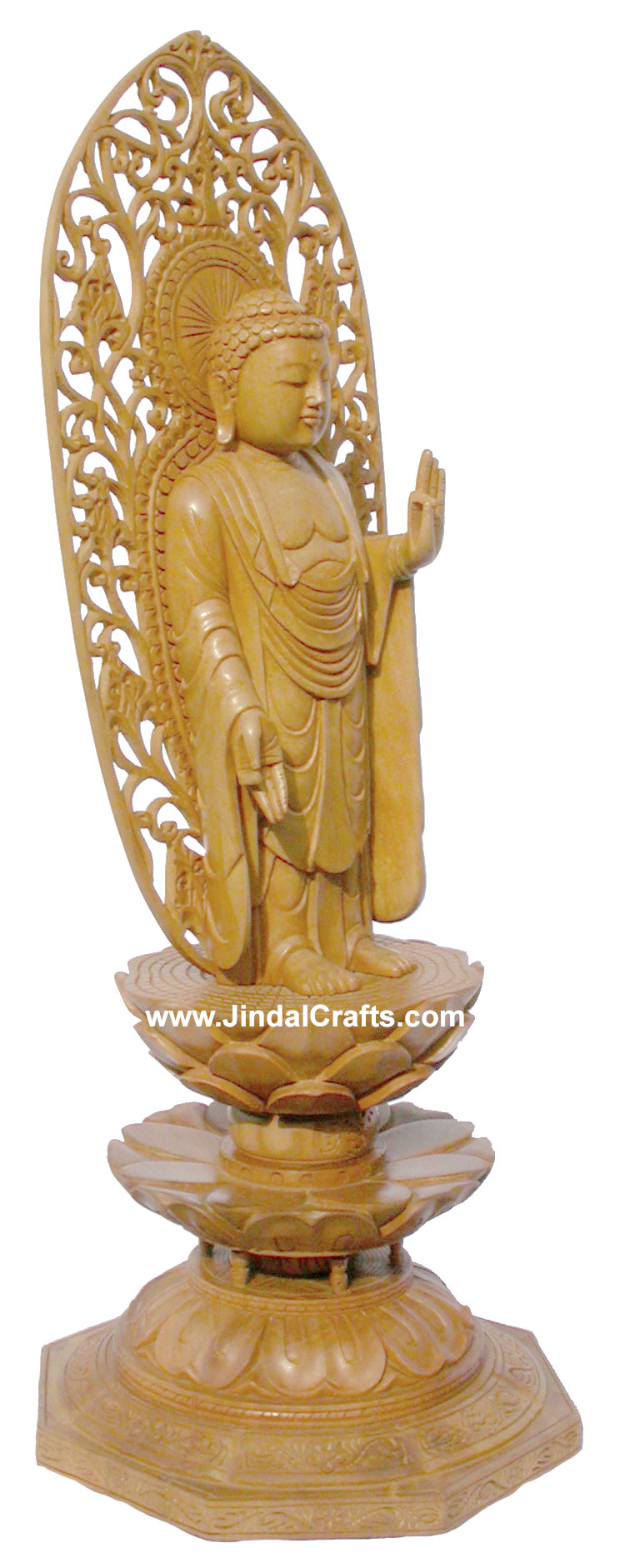Handmade Wood Sculpture Buddha in Meditation