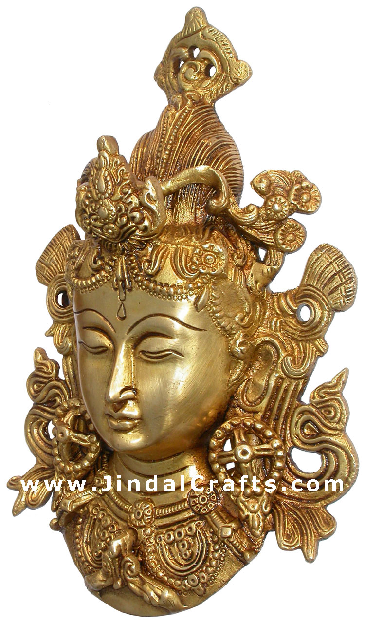 Brass Made Hindu Goddess Tara Mask Hanging India Art