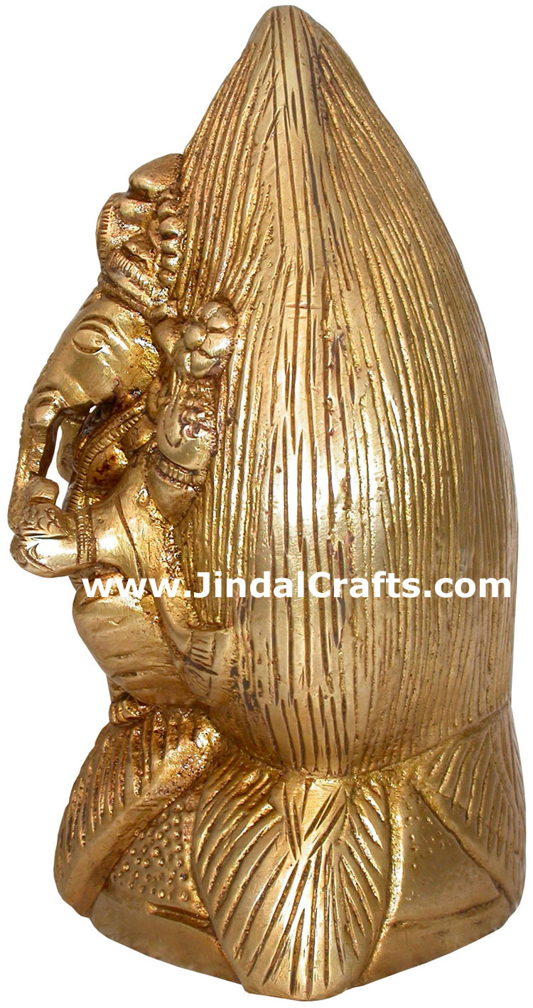 Brass Coconut Lord Ganesha India Artifacts