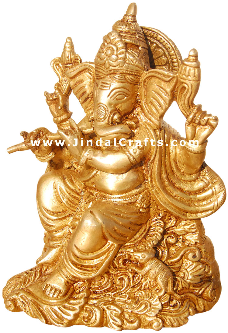 Lord Ganesh - Hindu God Figure Artifact made from Brass