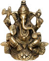 Lord Ganesha Brass Sculpture Hindu Religious Idol Indian Handicrafts Arts