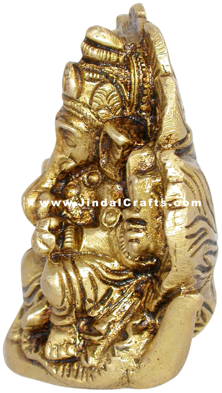 Indian God Ganesha Hand Crafted Brass Statue Idol India