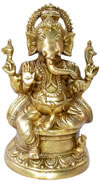 Lord Ganesha Hindu Religious God Brass Sculpture India