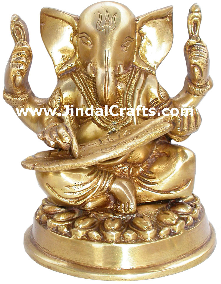Ganesha Brass Murti Statue Sculpture Indian Gods Mahabharata India Handicraft