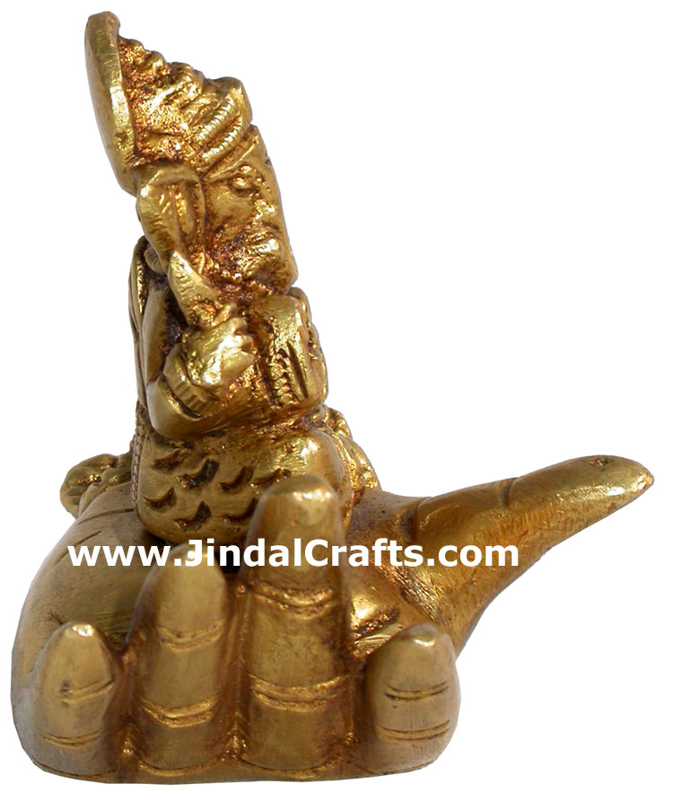Ganesha Ganpati Figure Indian Gods Brass Sculpture Handmade Home Decoration Arts