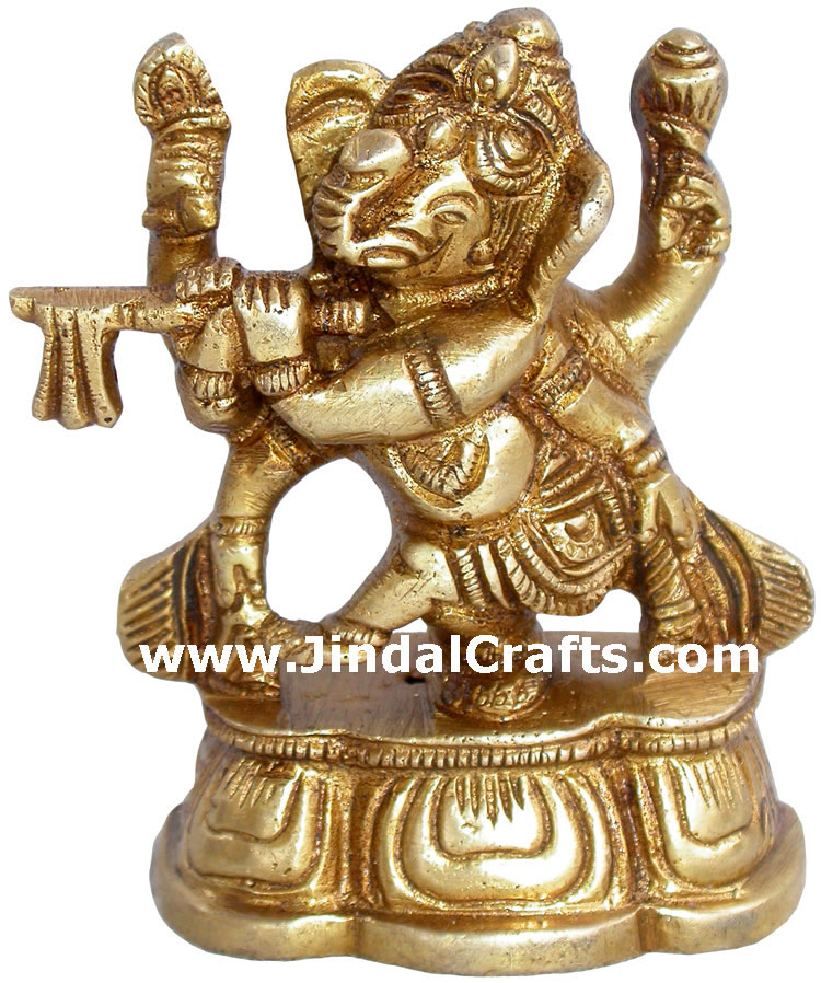 Lord Ganesha playing Flute Figure Ganpati Gajanan Vighanharta Hindu Idol Statues