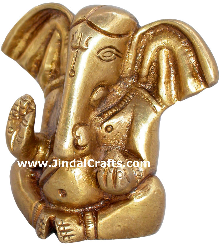 Ganesha Brass Statue Idol Ganapati Indian God Figures Hindu Religious Sculptures