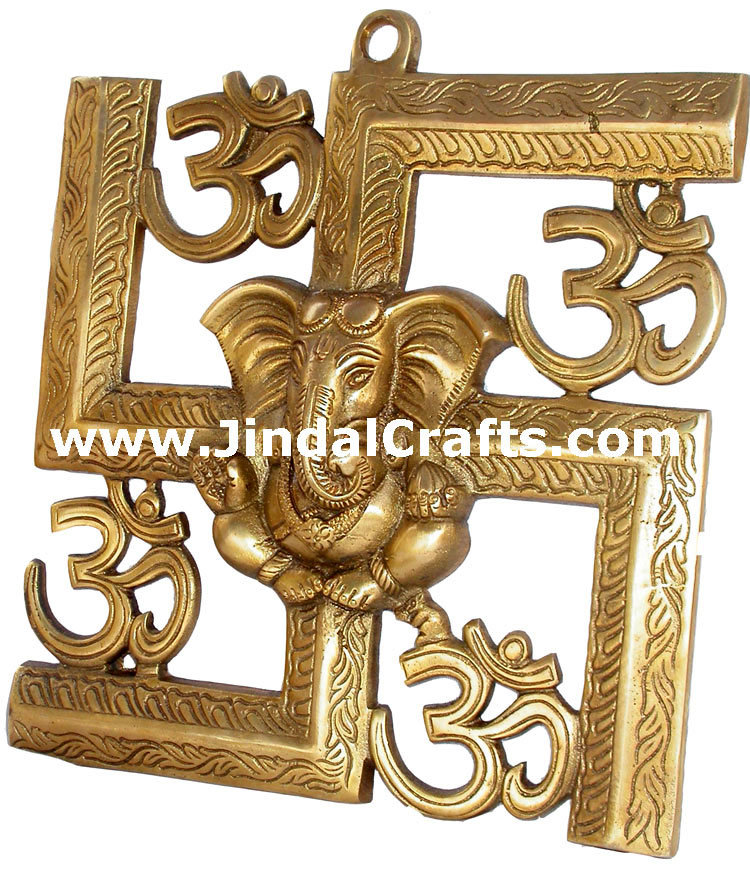 Ganesha Swastik Om Hanging Hindu Religious Arts Crafts