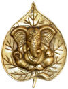 Ganesha on Leaf Indian God Wall Hanging Hindu India Handicrafts Arts Crafts