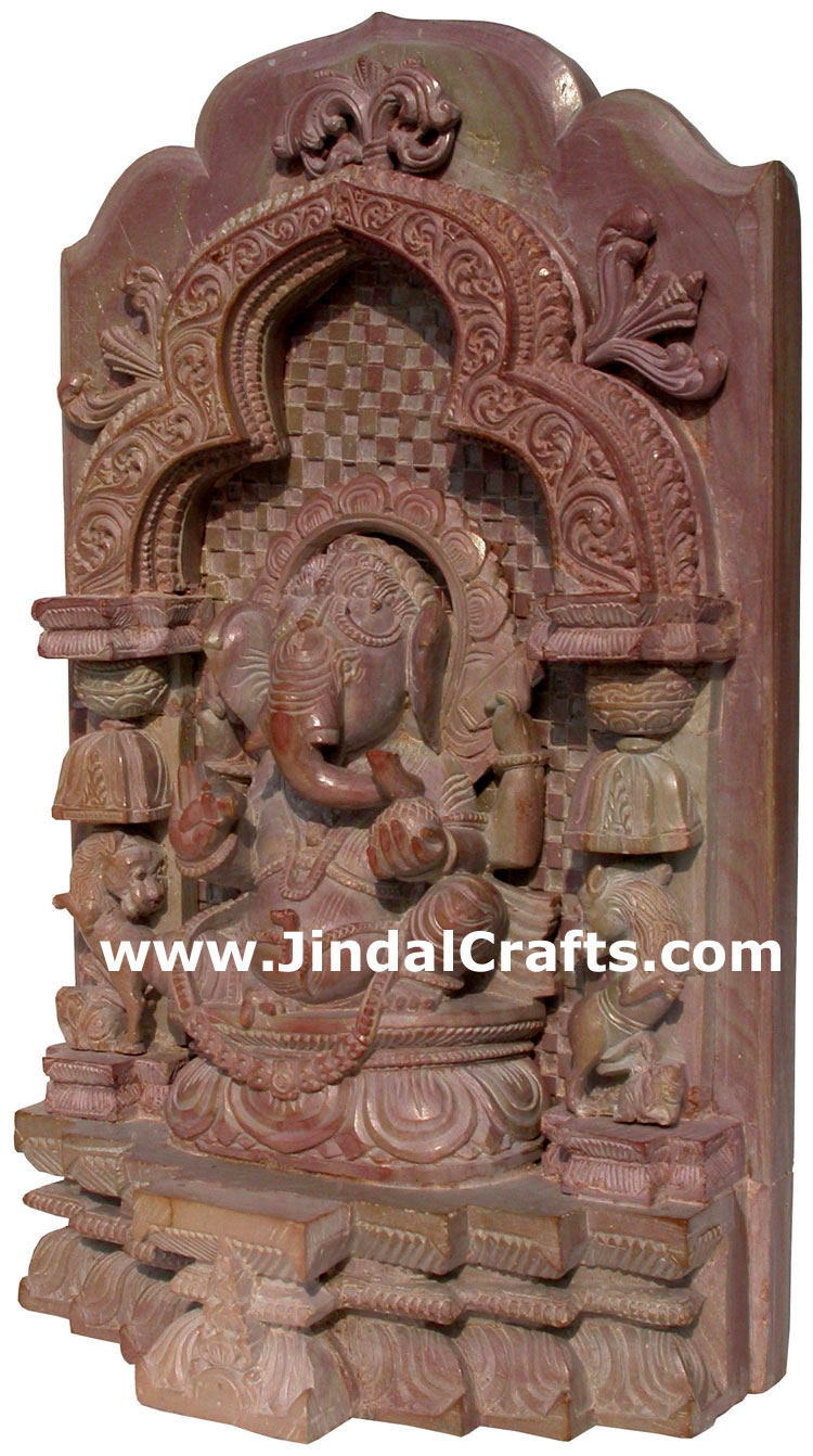 Lord Ganesha Vinayaka Ganpati Hand Carved Indian Hinduism Carving Sculpture Idol
