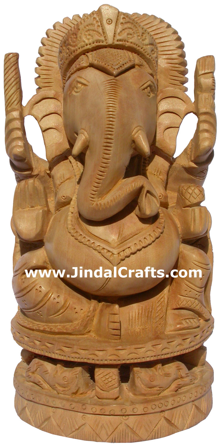 Hand Carved Elephant Sculpture Ganesha Hindu Art India Idol Murti Moorti Statues