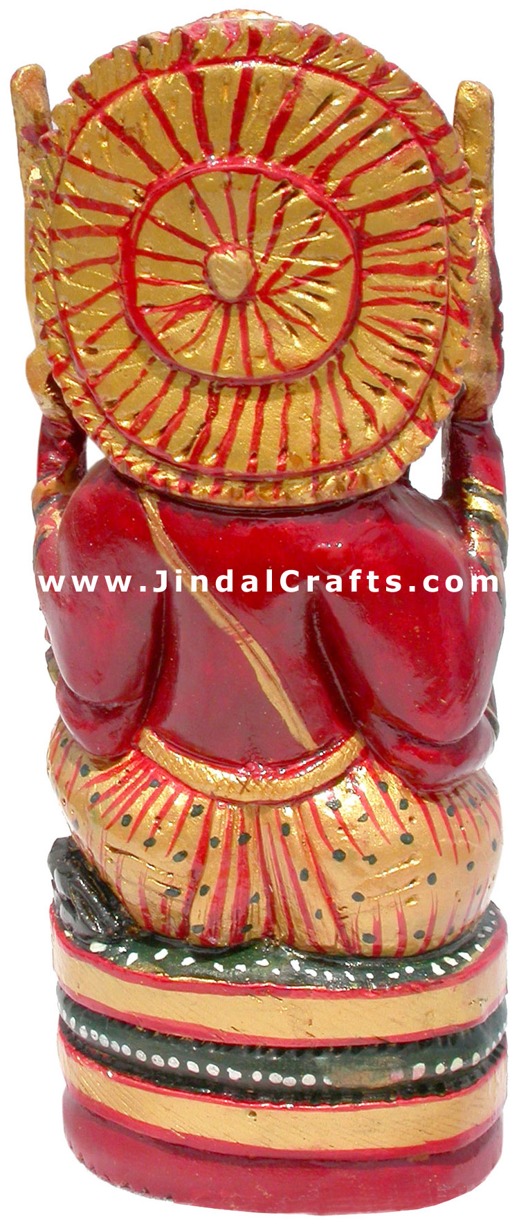 Handcarved Hand Painted Wooden Hindu God Ganesh India