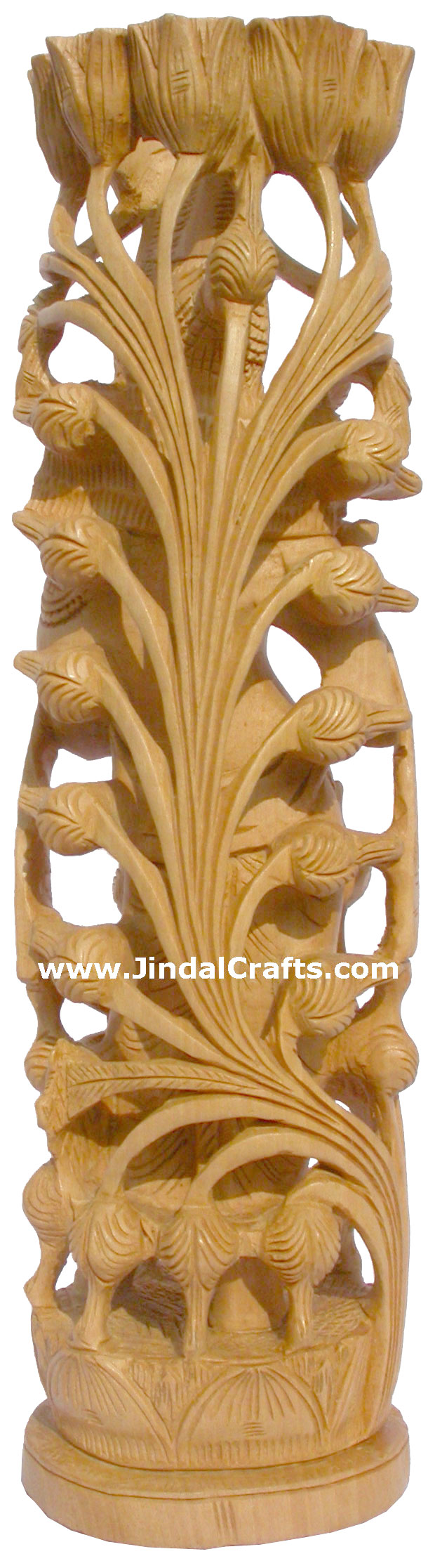 Wooden Hand Carved Sculpture Lord Krishna Statuette Hindu Religious Handicrafts
