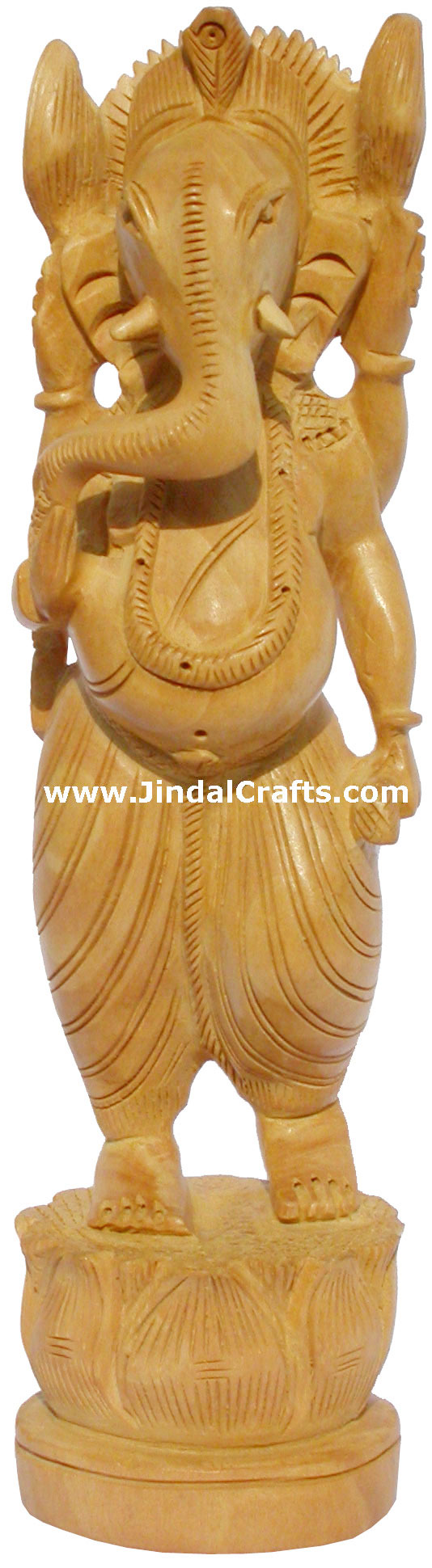 Handmade Ganesha Wooden Sculpture Statuette Indian Hindu Idol Carving Art Crafts