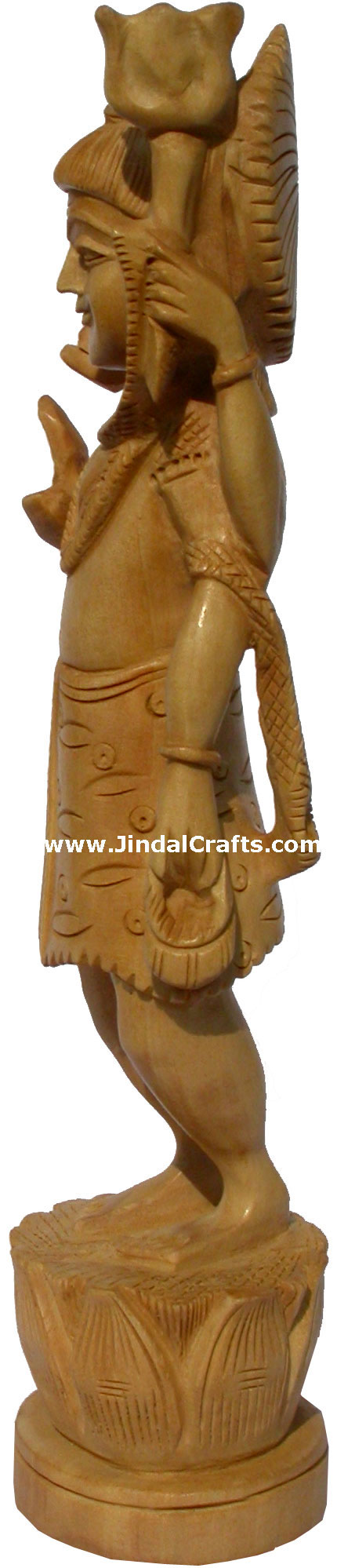 Wood Sculpture Lord Shiva Hand Made Statue Hinduism Indian Carving Home Decor