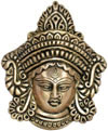 Durga Face Wall Hanging Indian Goddess Brass Sculpture