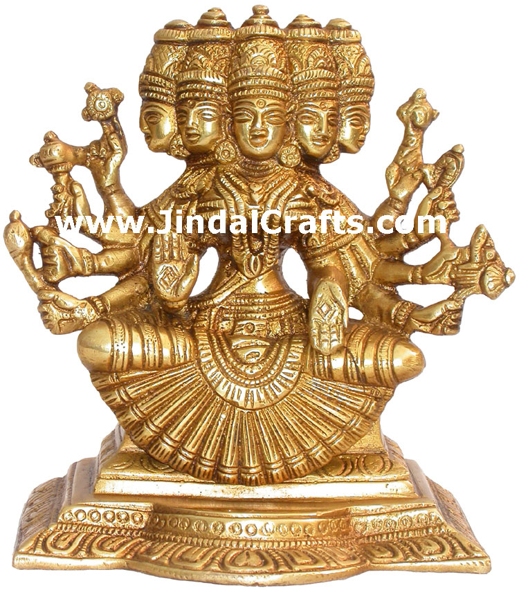 Gayatri Statue Hindu Goddess Brass Sculpture India Arts