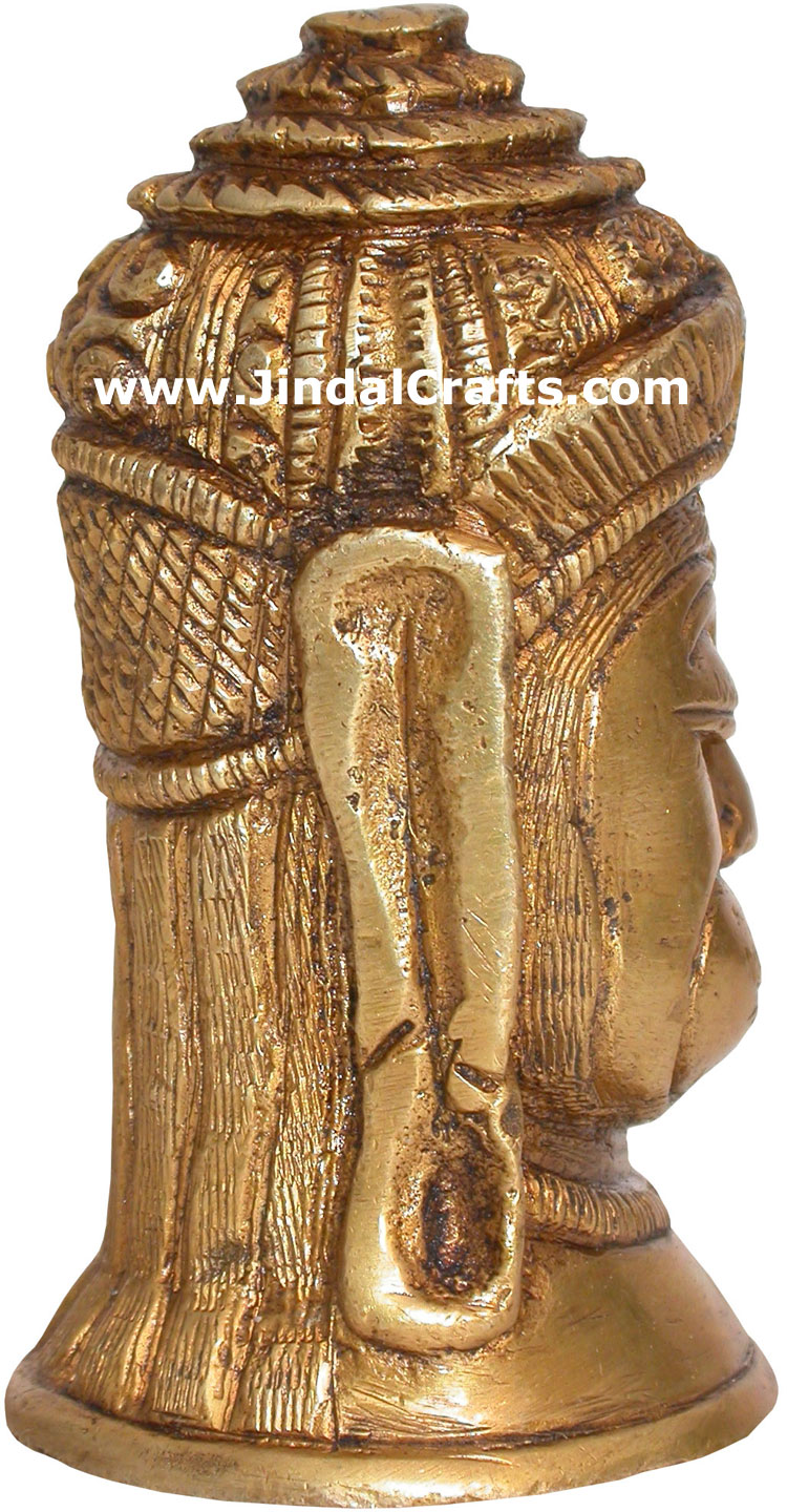 Hindu Deities Veer Hanuman India Brass Carving Artifact Sculpture Figurine Decor