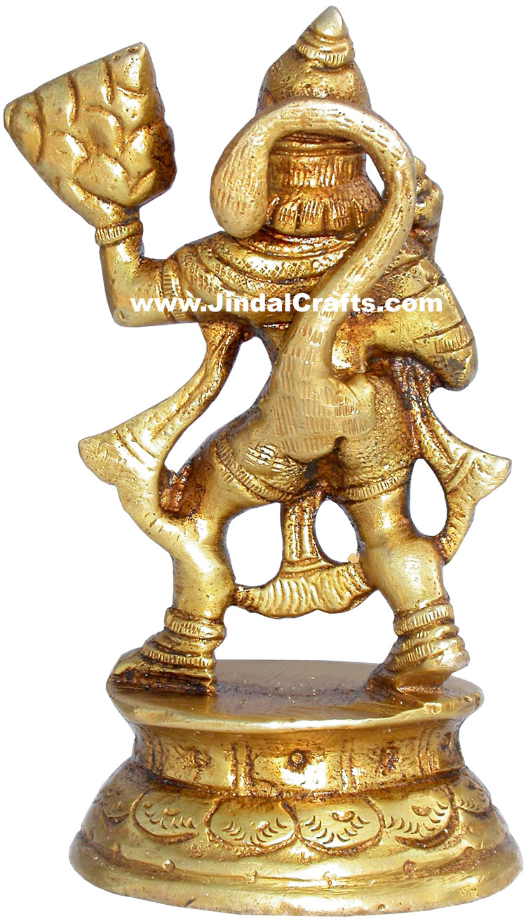 Handmade Brass Statue of Lord Hanuman India Brassware Handicraft Art Craft