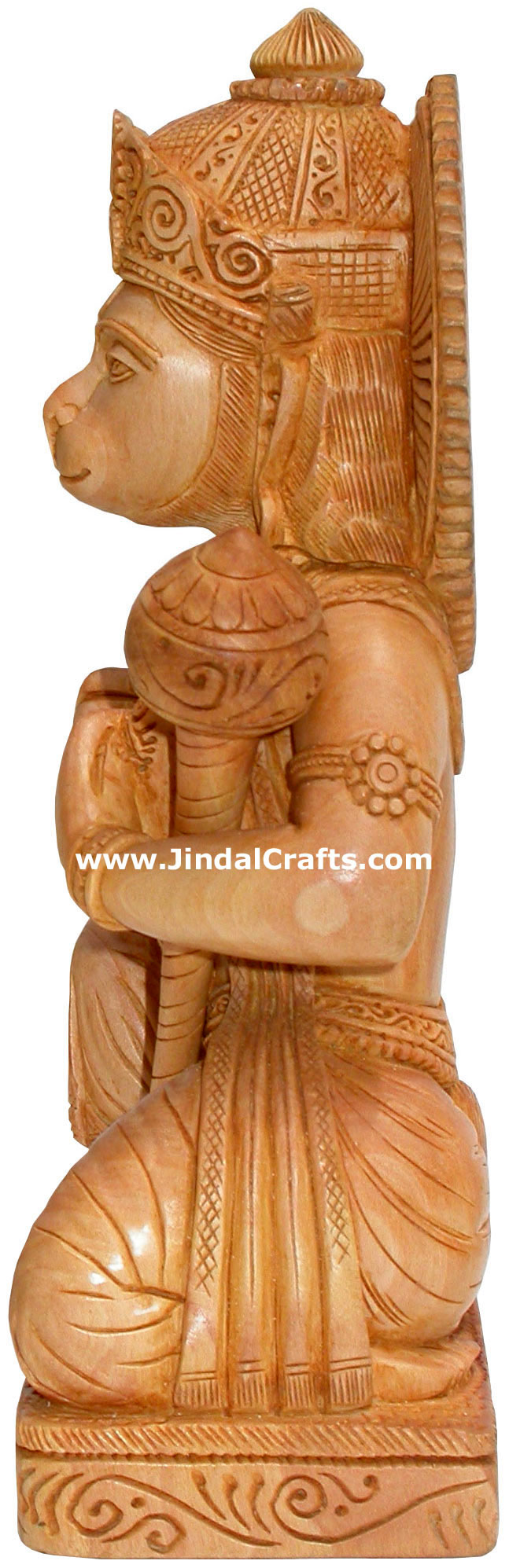 Handcarved Wooden Hanumaan Indian Stucpture Art