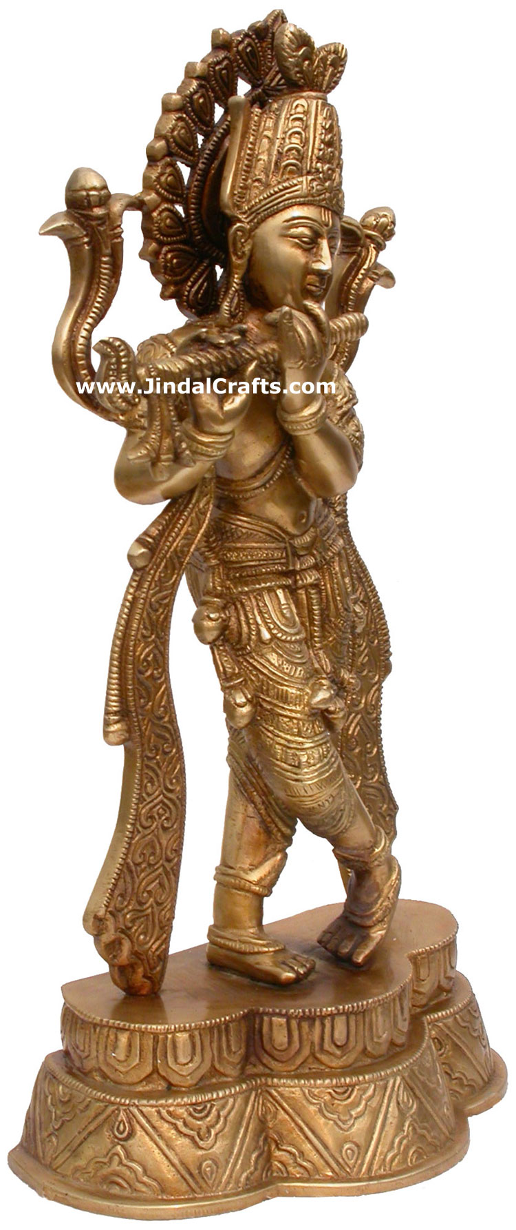 Hindu Deities Lord Krishna India Brass Carving Artefact