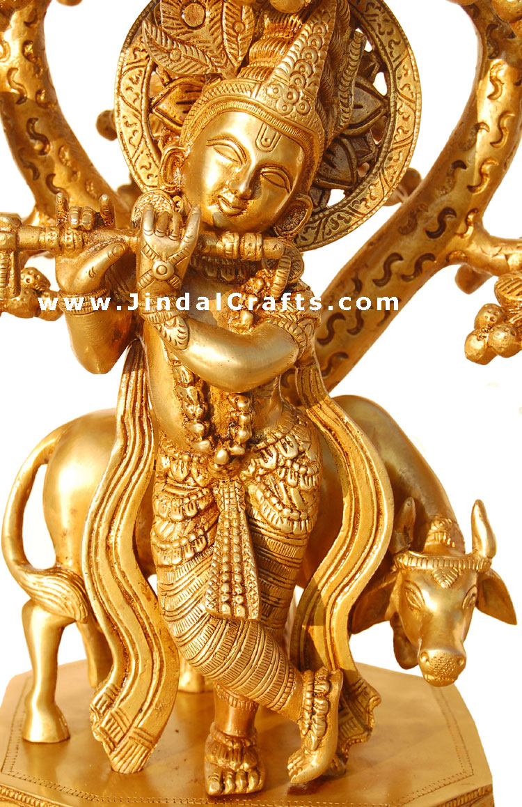 Lord Krishna under Kadam Tree Brass made Artifact