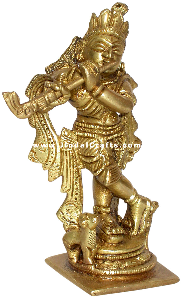 Lord Krishna Hindu Religious Staute Indian Handicraft