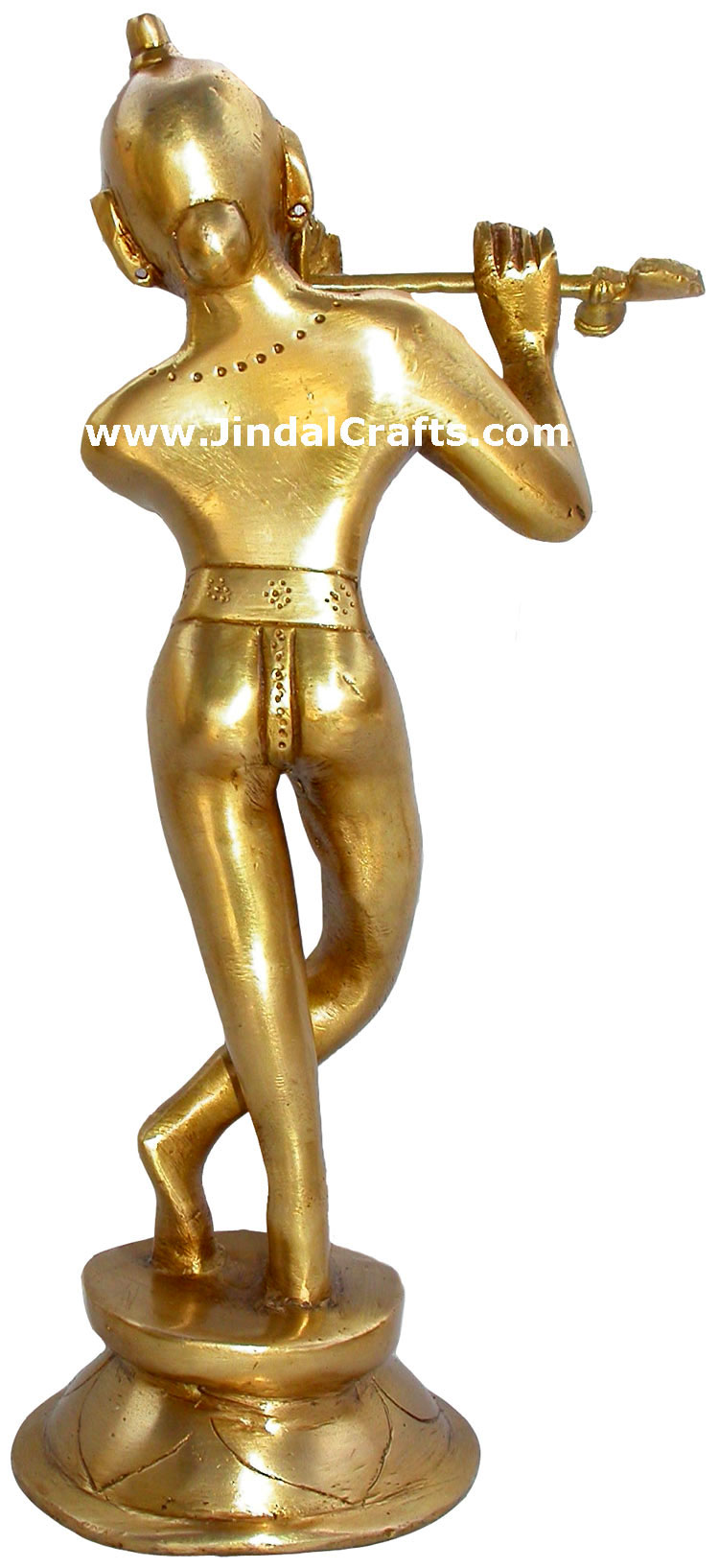 Lord Krishna Flute Hindu God Brass Sculpture India Arts