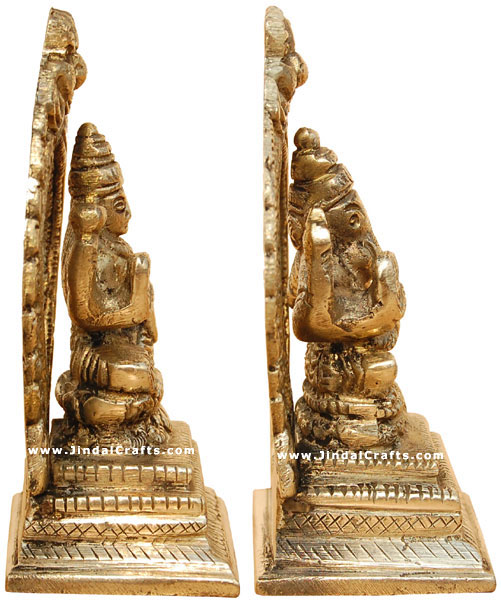 Pair of Lakshmi Ganesha Indian God Goddess Statue Hindu