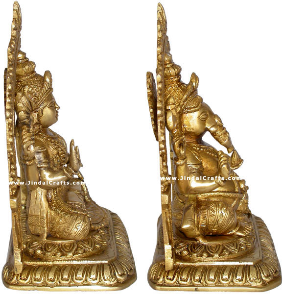 Pair of Lakshmi Ganesh Indian God Goddess Religious Art