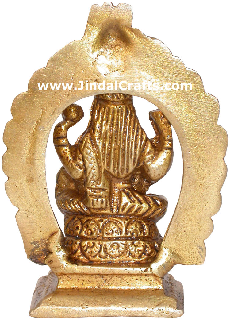 Hindu Deities Goddess Luxmi India Brass Carving Arts