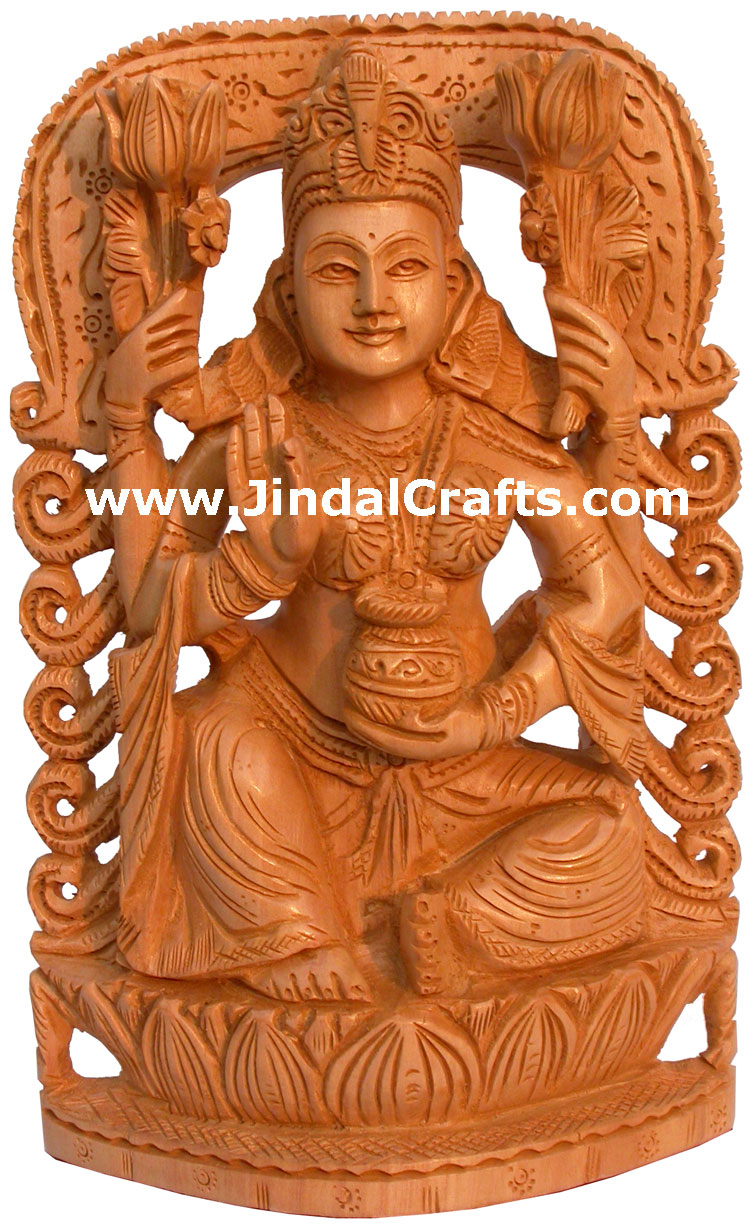 Lakshmi Hand Carving India Religious Sculptures Crafts