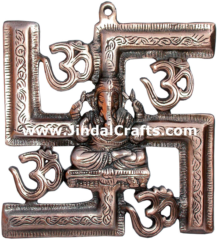 Lord Ganesha Om Swastik Wall Decor India Handicrafts