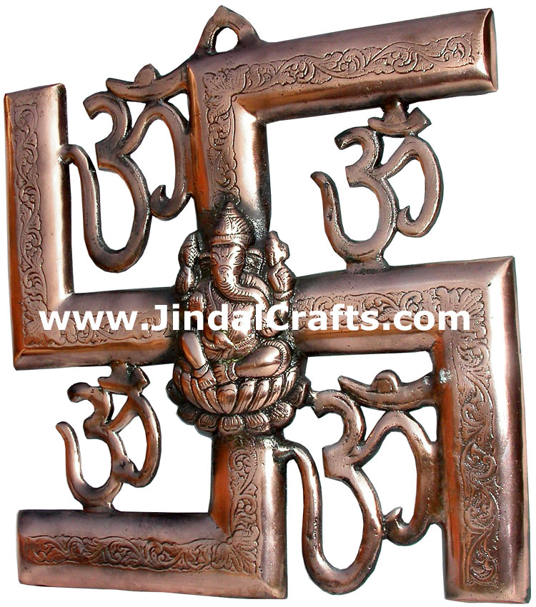 Vinayaka OM Swastika Hindu God Sculpturs Gift Home Deco