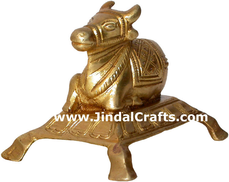 Hindu Deities Nandi India Brass Carving Artefacts