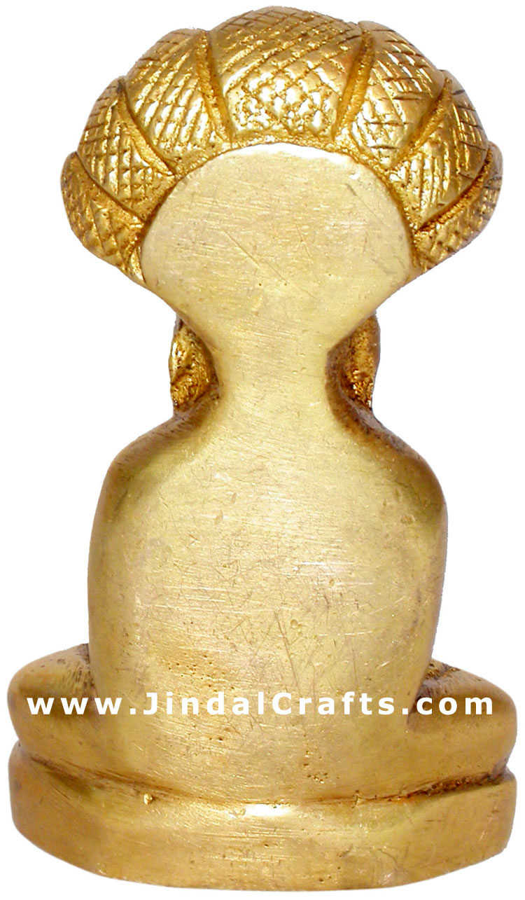 God Parasnath Jainism Religious Statue Indian Artifact Brass Handicraft Figurine