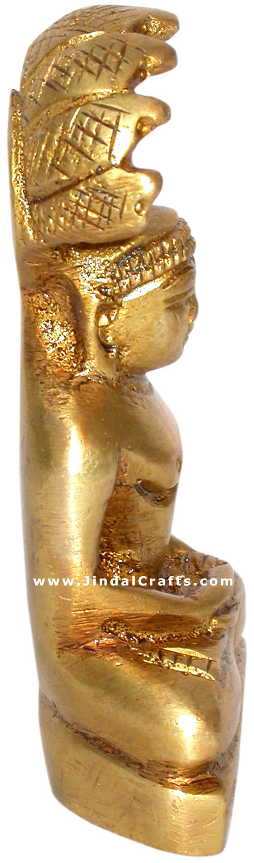 God Parasnath Jainism Religious Statue Indian Artifact Brass Handicraft Figurine